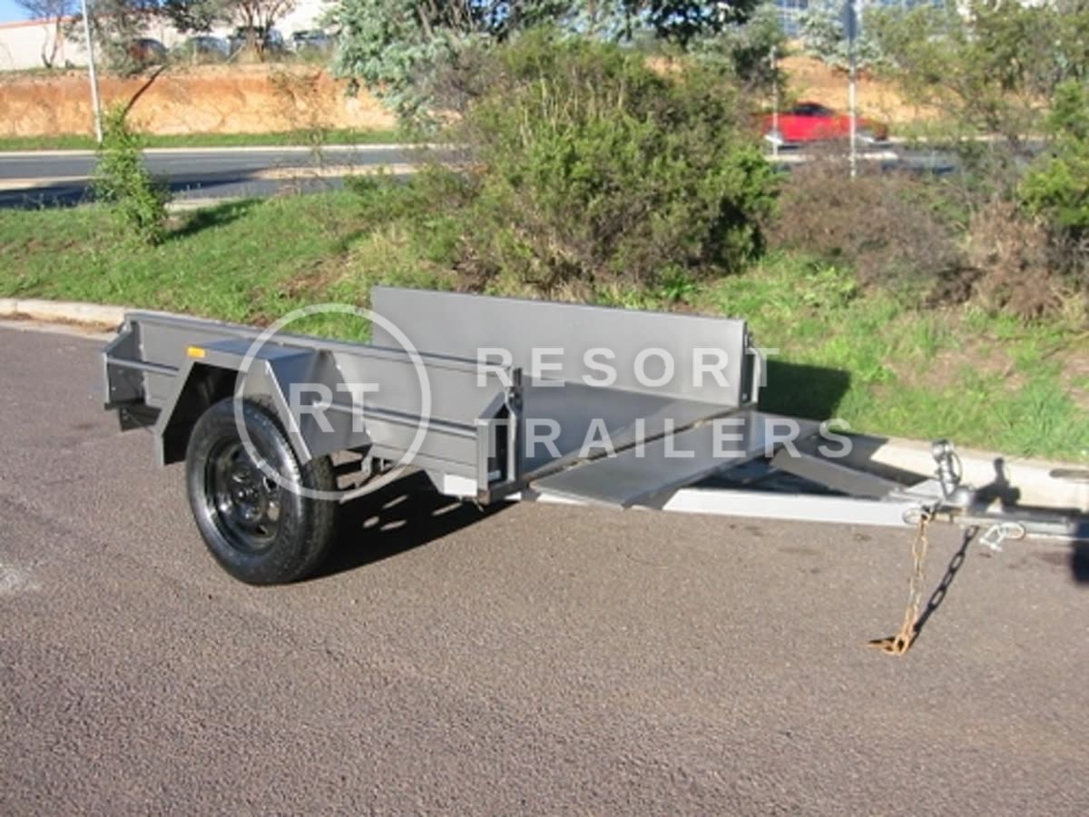 Commercial box trailer with front and back open — built by Resort Trailers