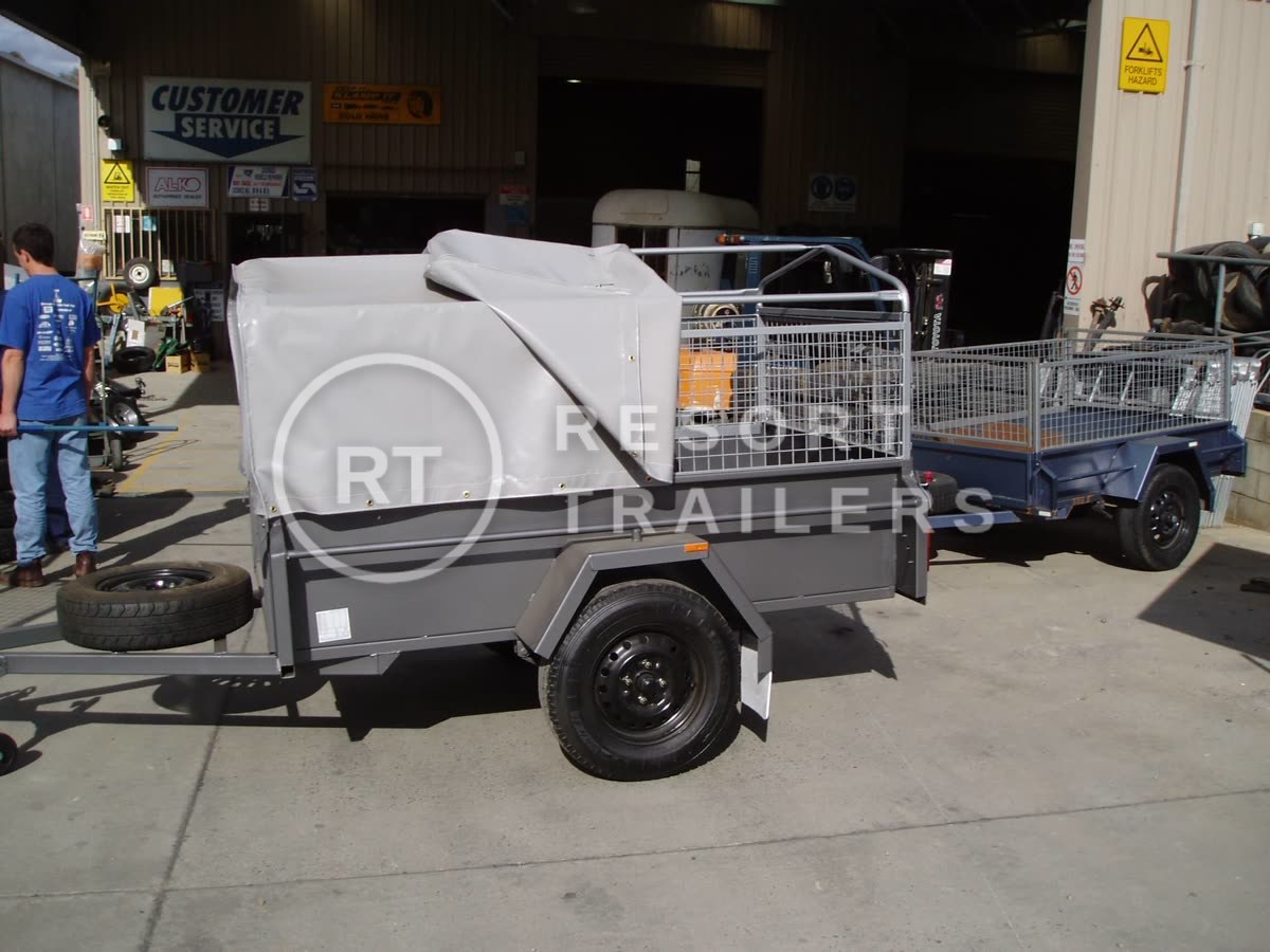 7x4 box trailer cage canopy — built by Resort Trailers