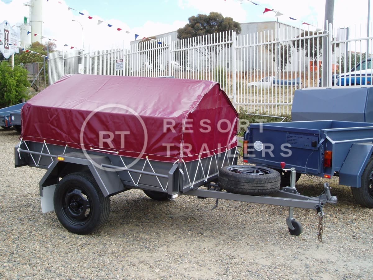 Canopy on box trailer — built by Resort Trailers